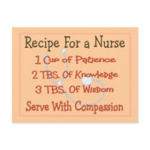 Nurse Gifts "Recipe For a Nurse" postcards by gailg1957 Nurse Gifts "Recipe For a Nurse" postcards