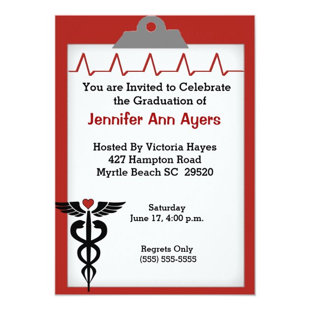 Nurse Graduation Party Invitation