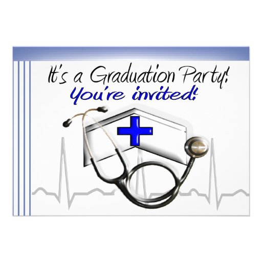 Nurse Graduation Party Invitations (front side)