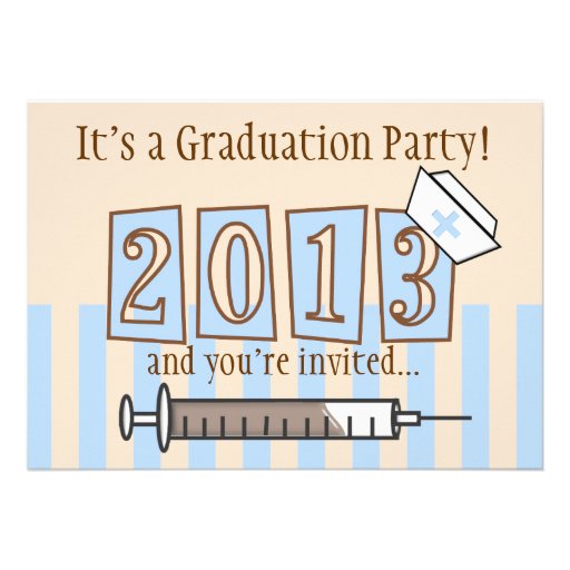 Nurse Graduation Party Invitations 2013 (front side)