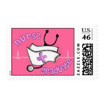 Nurse Graduation Postage Stamps (Pink)