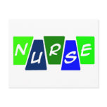 Nurse - Green Blue Postcard