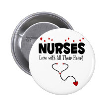 Nurse Heart Gift Pinback Buttons