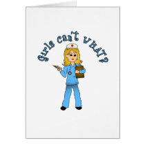 Nurse in Blue Scrubs (Blonde) Greeting Card