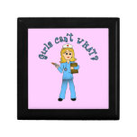 Nurse in Blue Scrubs (Blonde) Keepsake Boxes