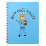 Nurse in Blue Scrubs (Blonde) Spiral Note Books