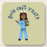 Nurse in Blue Scrubs (Dark) Coaster