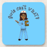 Nurse in Blue Scrubs (Dark) Coaster