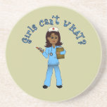 Nurse in Blue Scrubs (Dark) Drink Coaster
