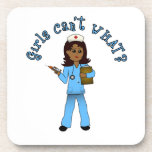 Nurse in Blue Scrubs (Dark) Drink Coaster