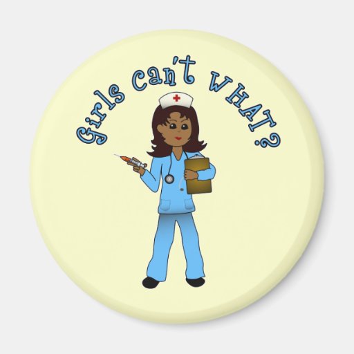 Nurse in Blue Scrubs (Dark) Fridge Magnets