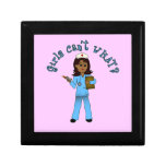 Nurse in Blue Scrubs (Dark) Jewelry Boxes