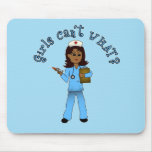 Nurse in Blue Scrubs (Dark) Mouse Pad