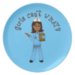 Nurse in Blue Scrubs (Dark) Party Plate