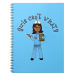 Nurse in Blue Scrubs (Dark) Spiral Note Books