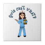 Nurse in Blue Scrubs (Light) Ceramic Tile