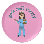 Nurse in Blue Scrubs (Light) Dinner Plates