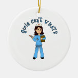 Nurse in Blue Scrubs (Light) Ornaments