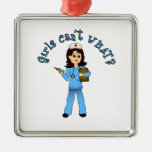 Nurse in Blue Scrubs (Light) Ornaments