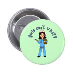 Nurse in Blue Scrubs (Light) Pinback Buttons
