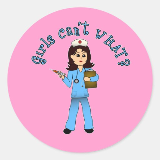 Nurse in Blue Scrubs (Light) Sticker