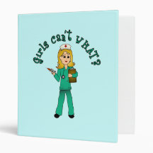 Nurse in Green Scrubs (Blonde) Binder