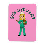 Nurse in Green Scrubs (Blonde) Flexible Magnets