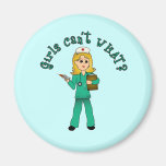Nurse in Green Scrubs (Blonde) Fridge Magnets