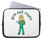 Nurse in Green Scrubs (Blonde) Laptop Sleeve