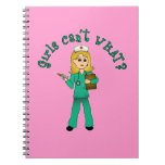 Nurse in Green Scrubs (Blonde) Note Book