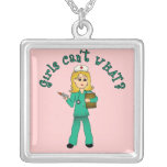 Nurse in Green Scrubs (Blonde) Pendants