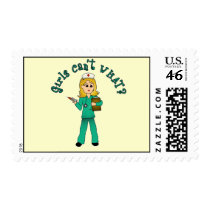 Nurse in Green Scrubs (Blonde) stamps