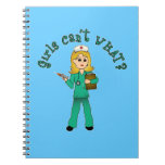Nurse in Green Scrubs (Blonde) Spiral Note Books