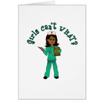 Nurse in Green Scrubs (Dark) Cards