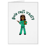 Nurse in Green Scrubs (Dark) Cards