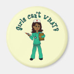 Nurse in Green Scrubs (Dark) Magnets