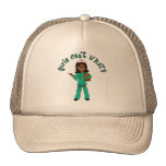 Nurse in Green Scrubs (Dark) Mesh Hat