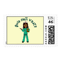 Nurse in Green Scrubs (Dark) stamps
