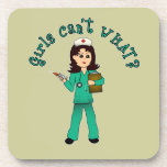 Nurse in Green Scrubs (Light) Beverage Coaster