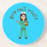 Nurse in Green Scrubs (Light) Beverage Coasters