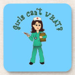 Nurse in Green Scrubs (Light) Coaster