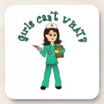 Nurse in Green Scrubs (Light) Coaster