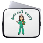 Nurse in Green Scrubs (Light) Computer Sleeves