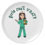 Nurse in Green Scrubs (Light) Dinner Plates