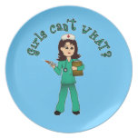 Nurse in Green Scrubs (Light) Dinner Plates