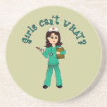 Nurse in Green Scrubs (Light) Drink Coaster