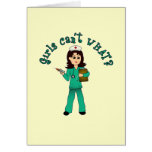 Nurse in Green Scrubs (Light) Greeting Card