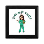 Nurse in Green Scrubs (Light) Jewelry Boxes