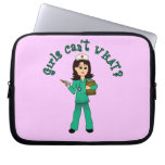 Nurse in Green Scrubs (Light) Laptop Sleeves