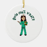 Nurse in Green Scrubs (Light) Ornament